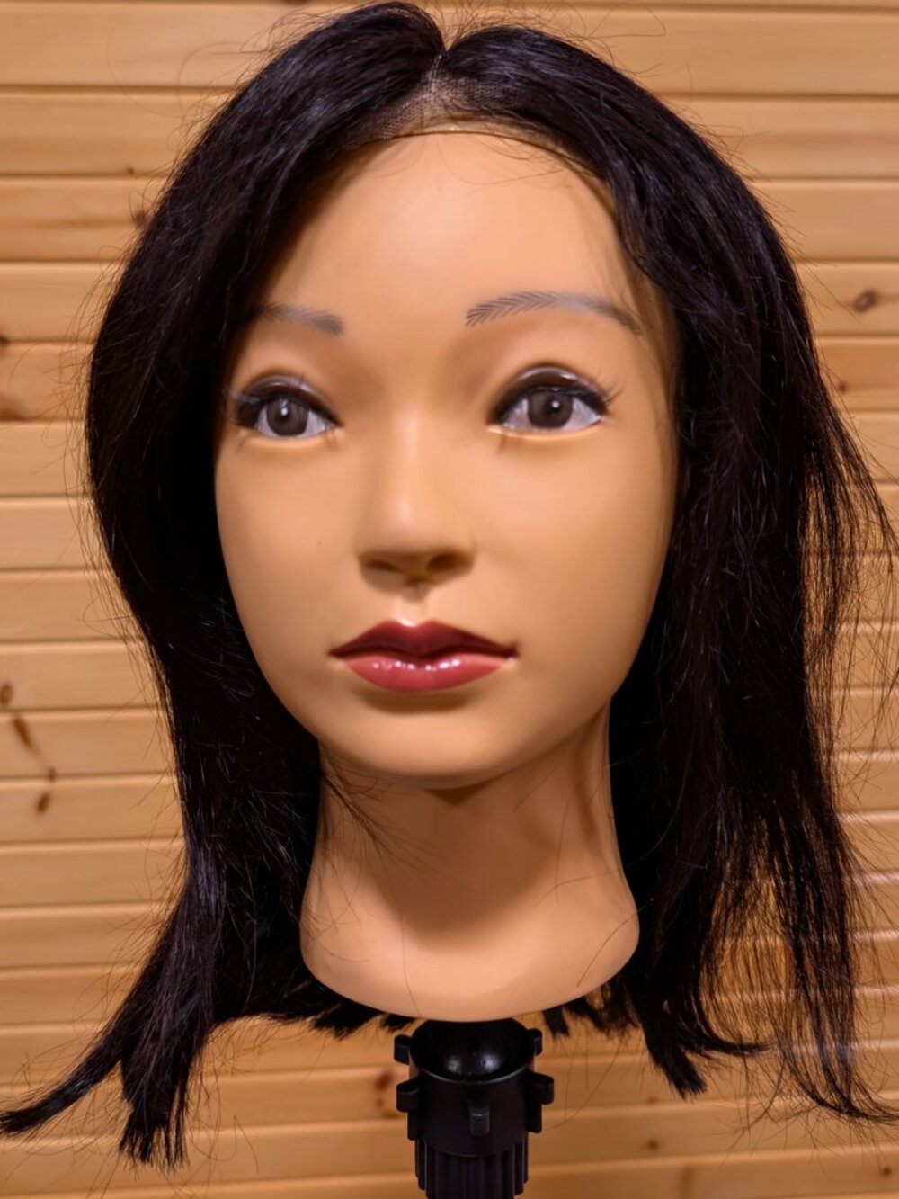 12" Glueless Human Hair Bob Wig, Black